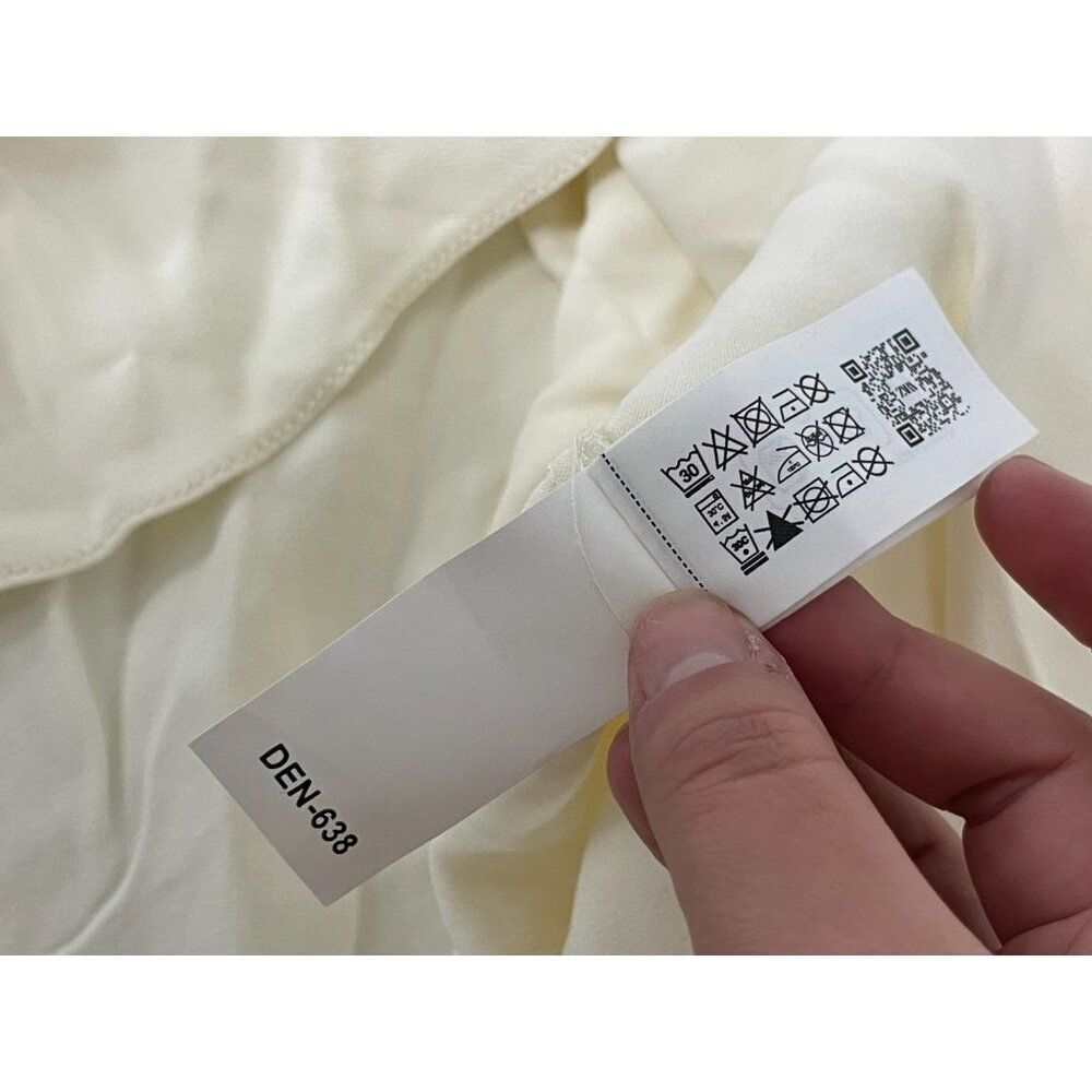 Zara Womens Long Kaftan Dress XS Oyster White V-Neck Drawstring 3276/235 NWT - Picture 12 of 15